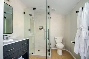 Spacious bathroom with luxury shower