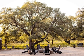 Gas fire pit gathering area
