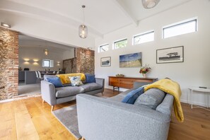 The sitting area is bathed in natural light