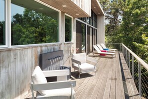 Main deck with lounge chairs and Little Pamet Valley views