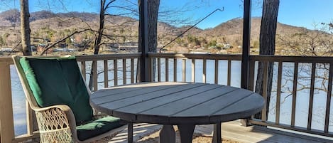 Sit on the Covered Deck and Enjoy the Lake & Mountain Views