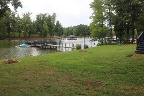 view of back yard plenty of area for games 