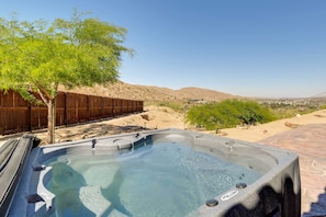 Patio | Private Hot Tub | Mountain View