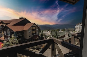 The impressive views of the mountains (with sunset views) from the balcony!