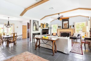 Living room with gas fireplace 