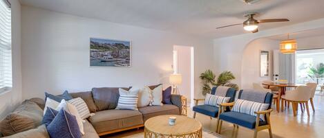 Redington Beach Vacation Rental | 3BR | 2BA | 1,550 Sq Ft | 1 Step to Enter