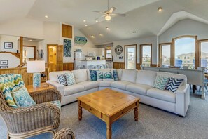 Top-Level Living Room with Deck Access