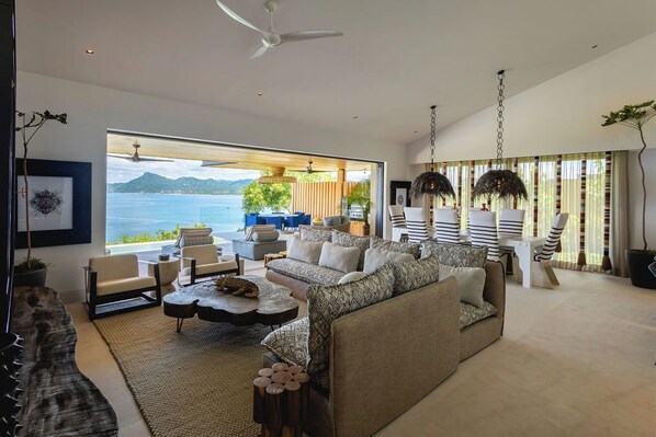 Open living space with panoramic ocean views

