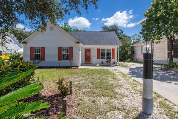 Let the Beacon, of the Front Yard's Oak Island Light, Beckon you to the Shark Shack. It will Guide you to a Getaway full of fun.