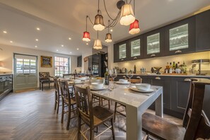 Ground floor: The kitchen with herringbone flooring