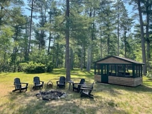 Fire pit and gazebo