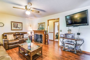 Family Room | Smart TV | Electric Fireplace | Patio Access