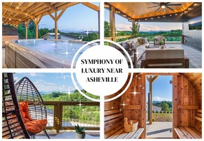 Indulge in the Serenity: Mountain Views, Hot tub and Private Sauna Retreat - Experience the Essence of Relaxation and Luxury getaway near Asheville:)