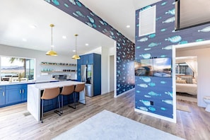 Open concept with the dining/kitchen area