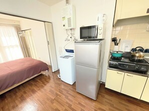 refrigerator, microwave, washing machine