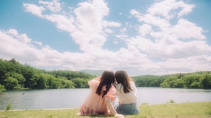 Refreshing under the clear blue sky