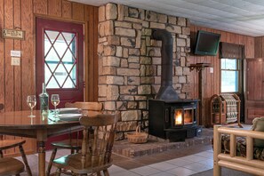 Wood stove that makes those winter days and evenings cozier. Winter use only.