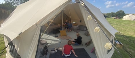 Family fun in the bell tents