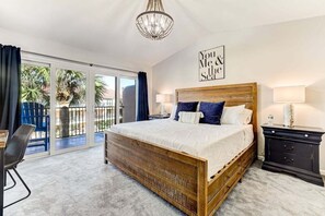 Imagine waking up in this beautiful master bedroom, drinking your coffee on the patio, and feeling the salty breeze in your hair.