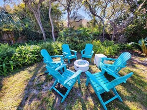 Sit back and relax in front of our new fire pit!