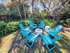 Sit back and relax in front of our new fire pit!