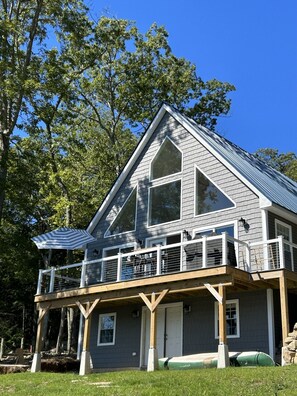 Deck above, patio below.