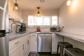 modern kitchen with bar 