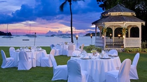 Outdoor banquet area