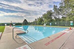Dive into our community's private pool and refresh yourself in style this season. Book your stay now for some sunny fun!