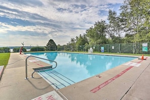 Dive into our community's private pool and refresh yourself in style this season. Book your stay now for some sunny fun!