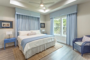 The lovely master bedroom suite is a cozy cocoon, you'll sleep like a baby. 