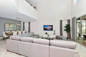 living room with smart TV