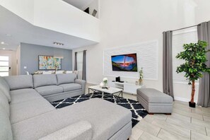 living room with smart TV