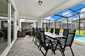 private pool with furniture