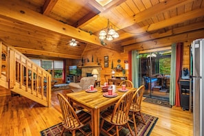 View from kitchen to living room