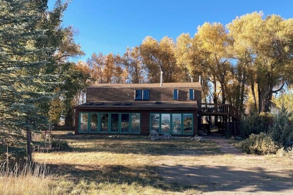 Large home on 20 acres with mountain views.
