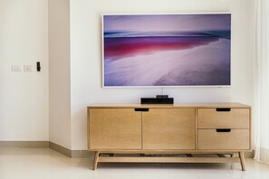 Furniture, Sideboard, Cabinet, Screen, Painting
