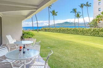 Maui Resort Rentals: The Whaler 112 - Ground Floor 1BR/2BA, Gorgeous Ocean and West Maui Mountain Views, Large Adjacent Lawn Area!