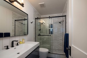 Guest Bathroom- Dual shower heads and heated floors