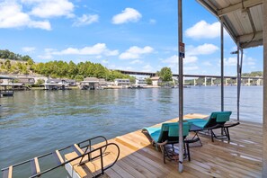 Enjoy Lake's Beauty Up Close In The Comfortable Dock Seating