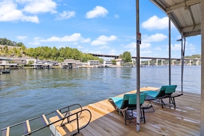 Enjoy Lake's Beauty Up Close In The Comfortable Dock Seating