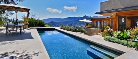 Mountain views from the pool are beautiful. It's easy to hang poolside all day.