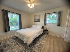 Master bedroom. Touch lamps with USB chargers. Large closet. Attached bath. 