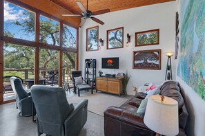 Open living space with lots of natural lighting.