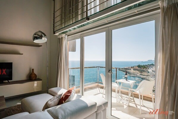 The Living Room leading the balcony