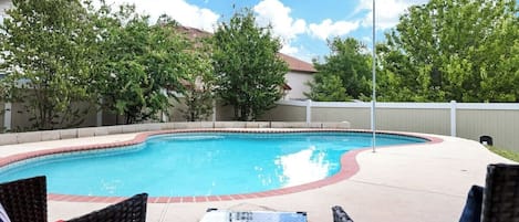 This pool is a relaxing amenity during you stay in San Antonio at our home!