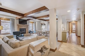 The open floorpan has space for all to gather or spread out.