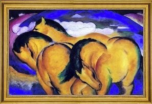 Inspired by "Yellow Horse" we used bright pops of color thorough out the house.