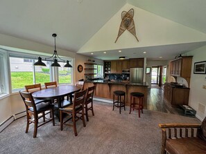 High-quality furnishings, stainless steel appliances, and granite countertops