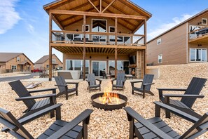 private wood buring fire pit with firewood provided 